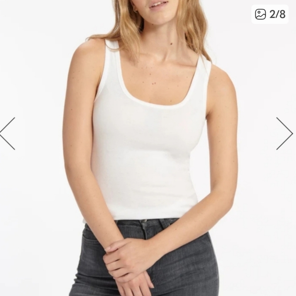 Splendid White Women's Tank Top Supima Cotton / Modal Blend Large
